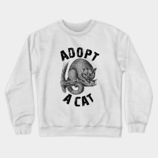 Adopt a Cat Funny Opossum Black&White Crewneck Sweatshirt